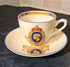 George VI (1937) Coronation Cup & Saucer by Myott Staffordshire 
