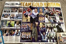 London Olympics 2012 TEAM GOLD BRITAIN Newspaper, Racer Car, Posters Job Lot 