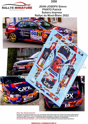 Decals ref 2550 subaru - 1/18,