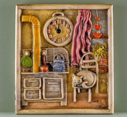 Vintage ceramic wall plate - vintage,