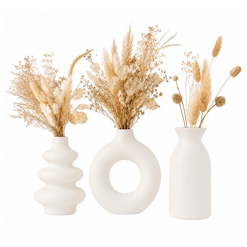 3pcs ceramic vase set - 3pcs, boho