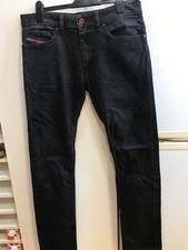 Men's Jeans, Diesel Thanaz, black denim, zip fly, W32, L34, stretch