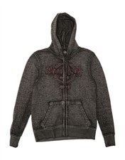 HARD ROCK CAFE Mens Rome Graphic Zip Hoodie Sweater Small Grey Flecked BE06