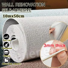 10M-Thick Self Adhesive Thermal Insulation Wallpaper Linen Plain Wall Sticker 5㎡