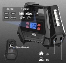 Tyre Inflator Air Compressor with 12V AC/240V DC car tyre Pump 150 PSI car