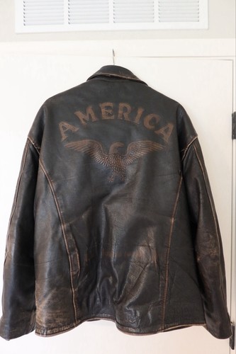 Vintage leather bomber - leather,