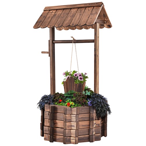 Outdoor wooden wishing - wooden, well