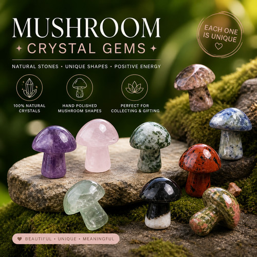 Mushroom gem stone crystal - gem,