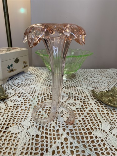 Vintage hand blown pale - hand, pink