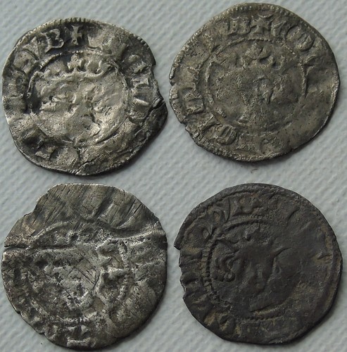 Hammered silver pennies of - pennies,