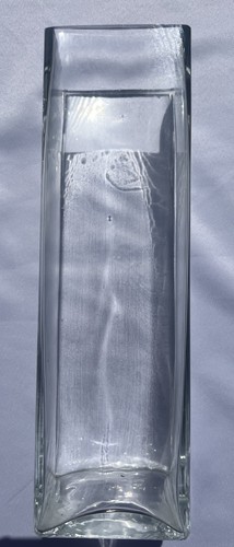 Tall square glass - , vase