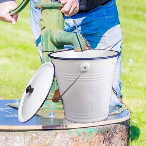 Enamel bucket with lid - lid, metal