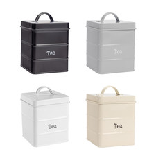 Tea Storage Canister Metal Vintage Home Kitchen Caddy Canisters Jar Pots Tin