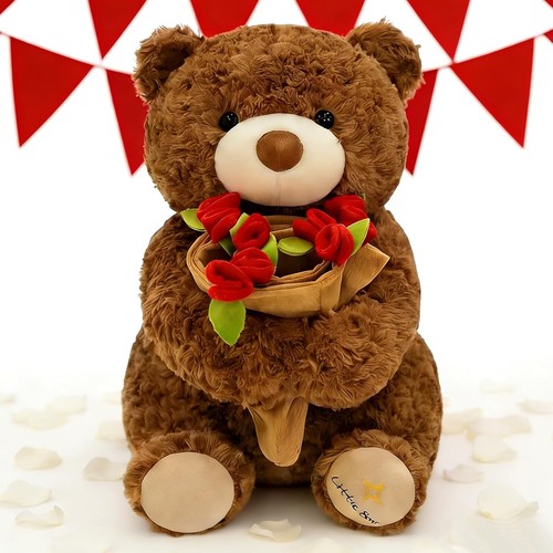 22cm rose bear - 22cm, teddy