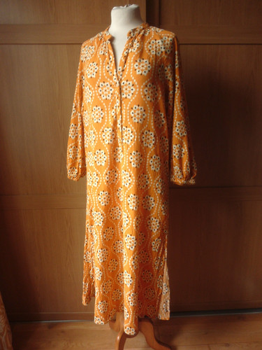 Zara cotton yellow floral midi - cotton,