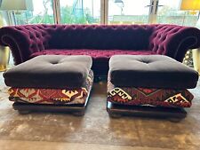 Ex Display George Smith Turkish stack stool Leather Mohair & Kilim rrp £5,300 B