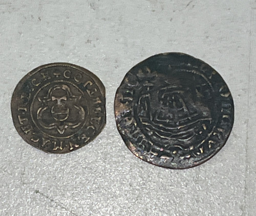 Two antique nuremberg jetons - antique,