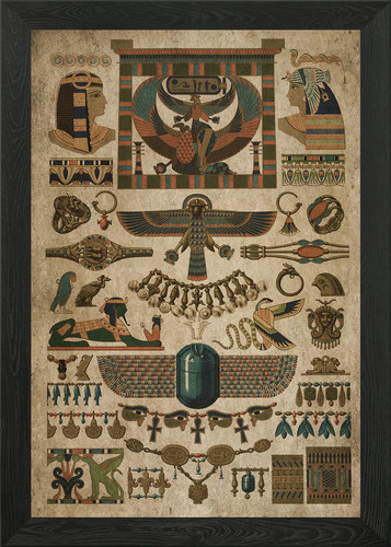 Egyptian pattern framed - pattern, wall