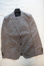 Reiss Mens 42R Suit W34 L 32 Wool Grey