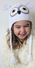 0567 Crochet Baby Child Adults Snowy Owl Hat 0-Adult Aran - Vintage Pattern Copy