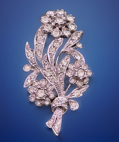 Vintage silver tone marcasite - vintage,