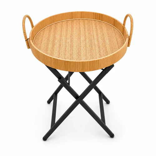 Round rattan tray table - round,