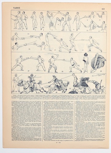 Antique french print sabre - antique,