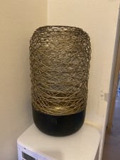 Gold & Black Metal Floor Standing Vase Modern Home Decor