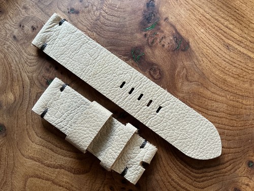 24mm cream distressed leather