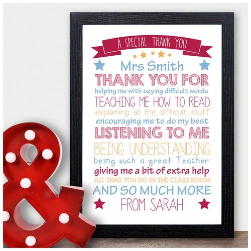 Personalised teacher gifts - personalised,