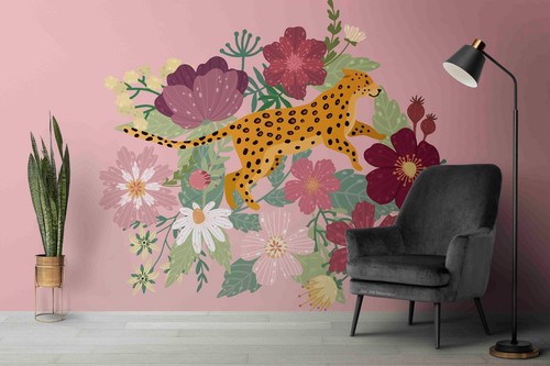 Leopard floral pink - floral,