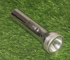 Old Metal Flashlight Eveready Trademark Battery Yello Light Silver Torch,India