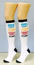 One Two Three Shots Floor Knee High Socks Fancy Dress Pub Golf Hen Night Party