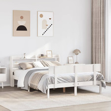 Bed Frame Solid Pinewood White