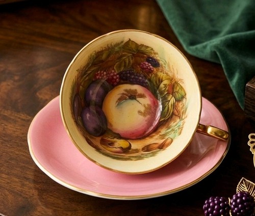 Aynsley pink teacup saucer - aynsley,