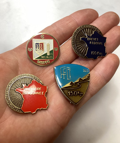 Four vintage cycling badges - four,