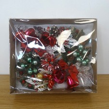 Boxed Vintage Christmas Tree Ornaments Assorted Decorations Set Bells Pine Cone