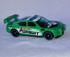 HOT WHEEL DODGE CHARGER PURSUIT DRIFT CAR GREEN GOOD CONDITION 1:64 REAR SPOILER
