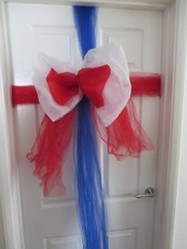 British Union Jack Decorative Door Bow/Ribbon - Red/White/Blue - VE/VJ Day