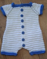 Hand Knitted Baby Romper   0-3