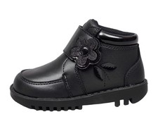 GIRLS BLACK ANKLE BOOTS CASUAL  ANKLE WINTER BOOTS EASY FASTEN SHOES SIZE 6-12