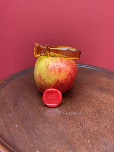 Antique writing yellow glass - antique,
