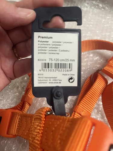 Trixie orange dog harness - trixie,