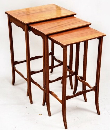 Edwardian inlaid mahogany nest - inlaid,