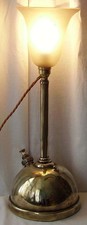 BRASS CONVERTED TILLEY LAMP ANTIQUE
