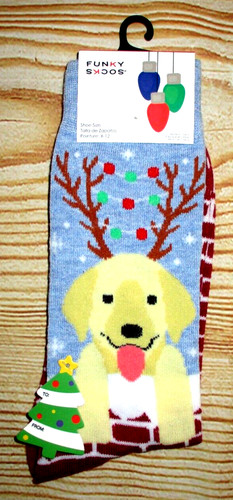 Mens funky socks christmas dog - mens,