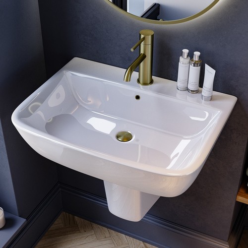 600mm semi pedestal basin with - basin,