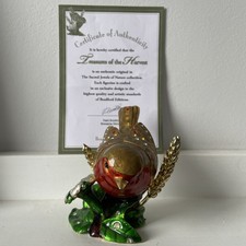 BRADFORD EXCHANGE ENAMEL RED ROBIN CHRISTMAS ORNAMENT  Treasures of the harvest