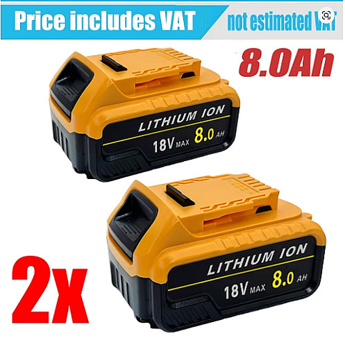 Dewalt 2pcs 0ah dcb184 - 2pcs, 8.0ah