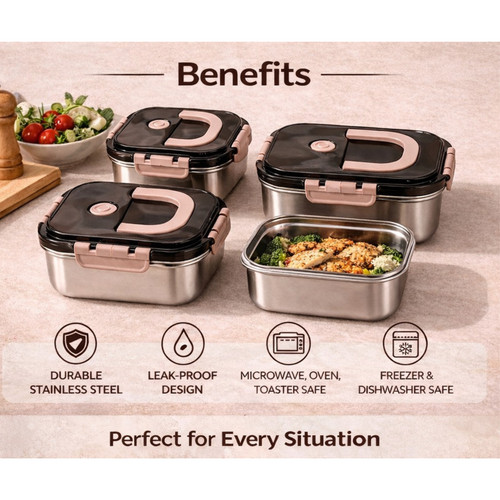 5pc stainless steel containers - 5pc,